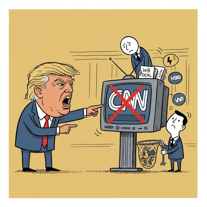 Trump Opposes CNN Ownership in WB Discovery Deal