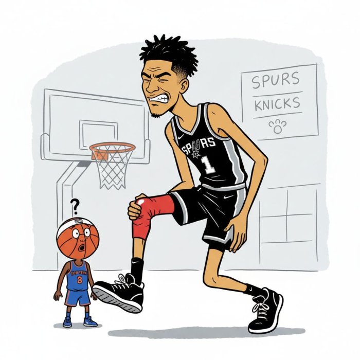 Wembanyama Leaves Spurs–Knicks Game with Leg Issue