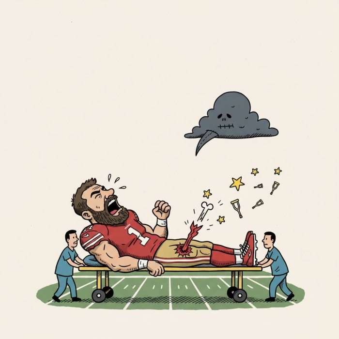 49ers' George Kittle Carted Off With Achilles Injury