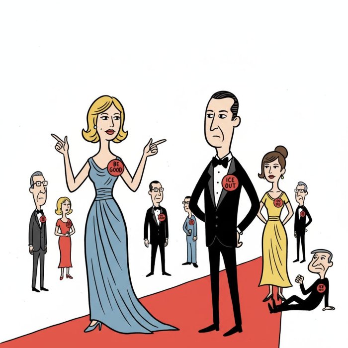 Celebrities Wear Anti-ICE Pins at Golden Globes